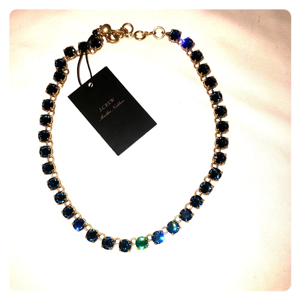 NWT J. Crew Blue Swarovski Crystal Necklace